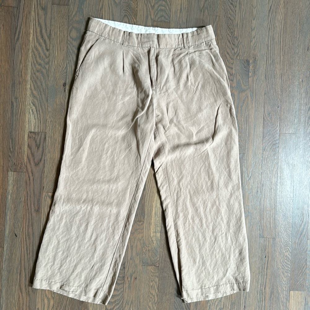 H&M Linen blend pants size 10 Tan